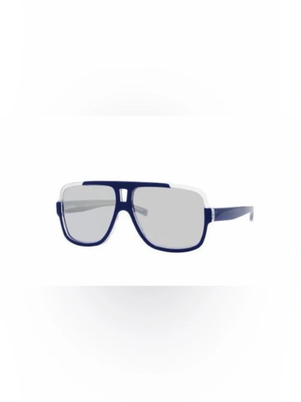 Christian Dior Black tie Aviator-Style Sunglasses in Dark Blue with Gray Lenses